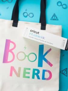 Harry Potter Tote Bag made with Cricut's Rainbow colored Infusible Ink