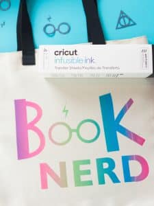 Harry Potter Tote Bag made with Cricut's Rainbow colored Infusible Ink