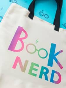 Harry Potter Tote Bag made with Cricut's Rainbow colored Infusible Ink