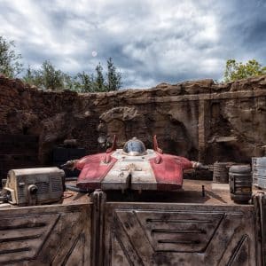 The A Wing Rebel Ship at Star Wars Galaxy's Edge at Disney World
