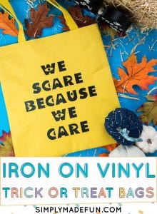 Monsters INC Halloween trick or treat bag with iron on vinyl