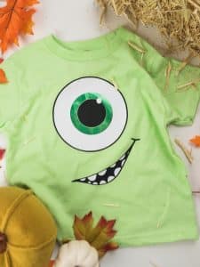 Mike Wazowski from Monsters IncHalloween costume made with heat transfer vinyl and a Silhouette machine