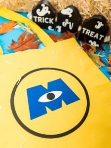 Monsters INC Halloween trick or treat bag with iron on vinyl