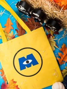 Monsters INC Halloween trick or treat bag with iron on vinyl