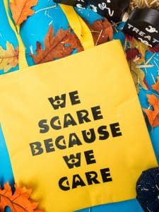 Monsters INC Halloween trick or treat bag with iron on vinyl