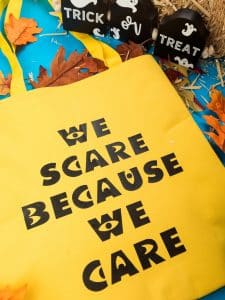 Monsters INC Halloween trick or treat bag with iron on vinyl