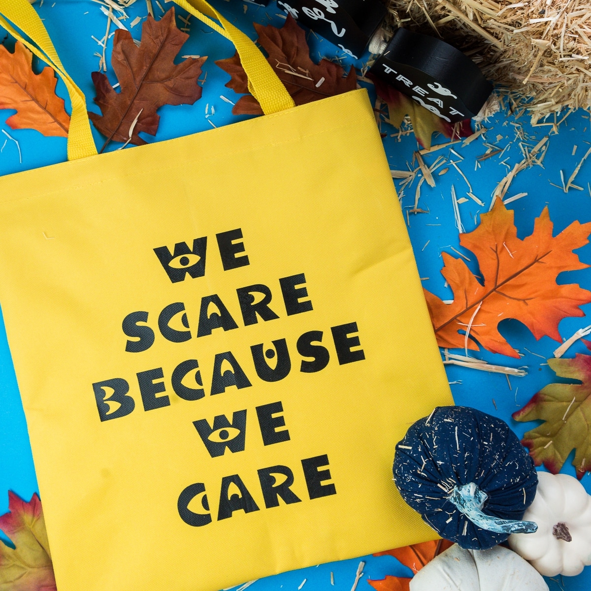 Monsters INC Halloween trick or treat bag with iron on vinyl