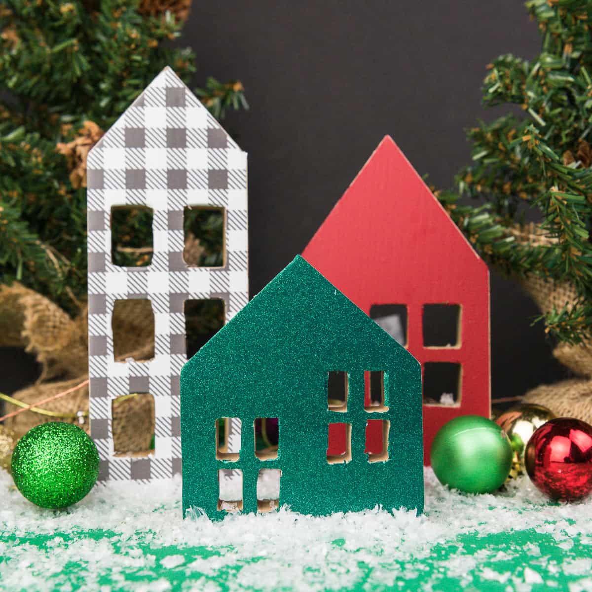 Christmas Village with Adhesive Vinyl